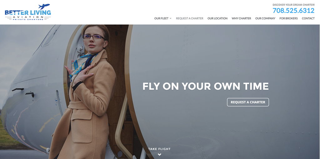 Aircraft Charter Website Design in Jacksonville