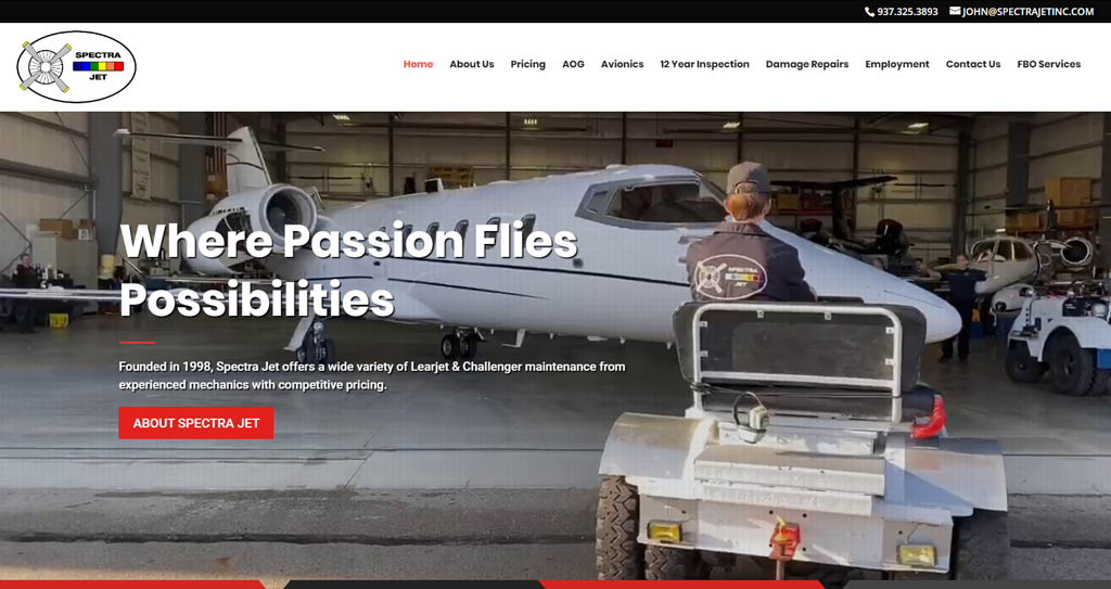 Aviation Web Design Solutions Jacksonville