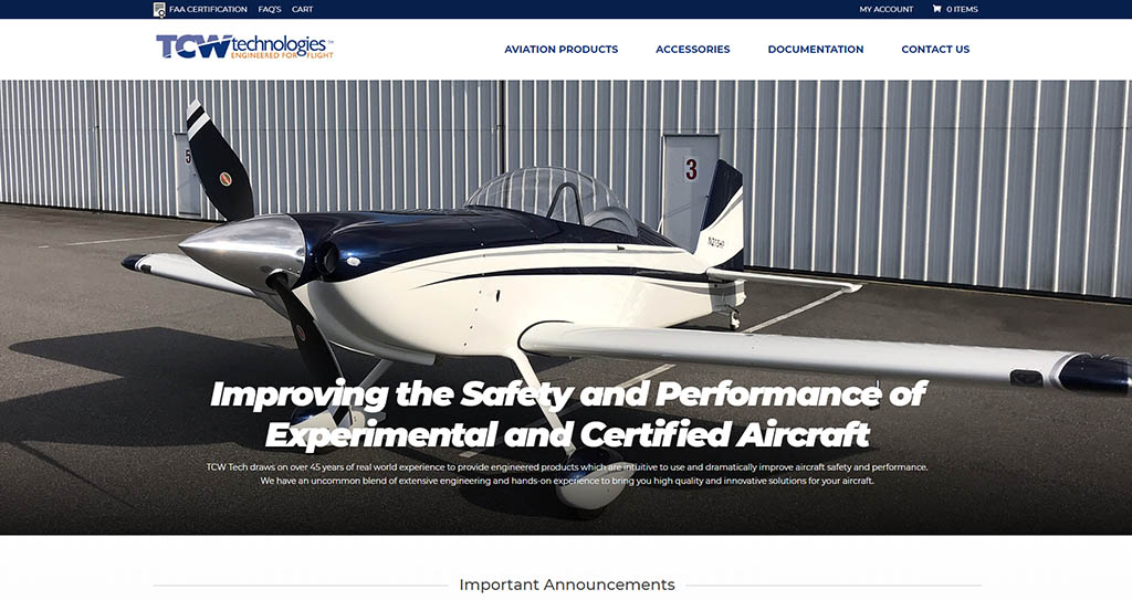 Custom Aviation Website Design